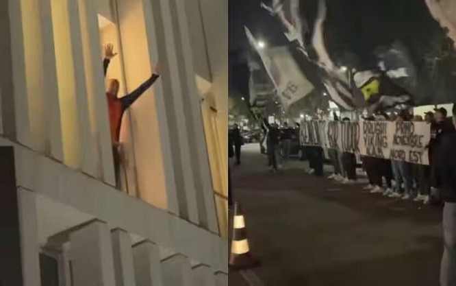  都體：尤文球迷來到酒店外支持新主帥，圖多爾向球迷們揮手致意